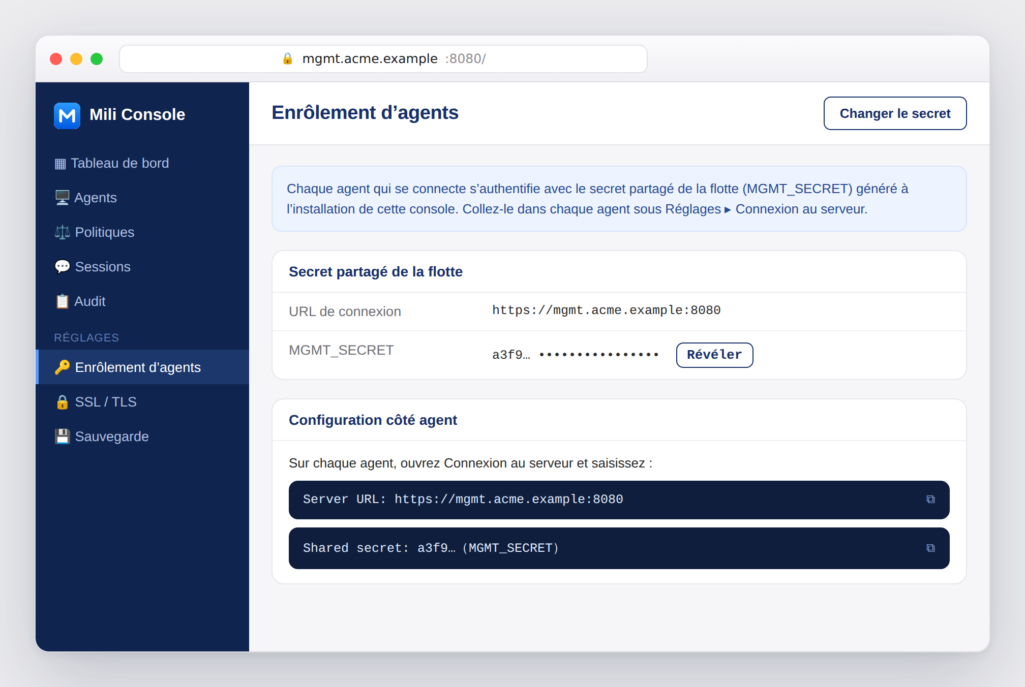 Enrôlement d’agents : le secret partagé et les valeurs dont les agents ont besoin.